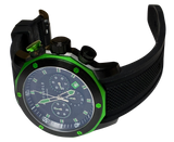 Aries Gold Chronograph Venturer Green Stainless Steel G7012ZBKGN Black Silicone Strap Mens Watch