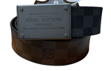 This is a Louis Vuitton Neo Inventeur Belt Damier Graphite Canvas Ruthenium Finished Buckle