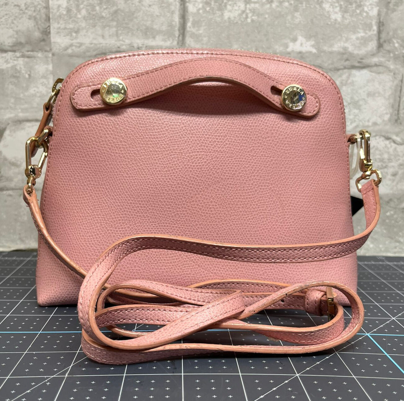 Furla Piper Mini Crossbody Bag Light Pink Leather