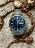Seiko Analog Quartz 3 Hands Blue Dial Date Mens Watch