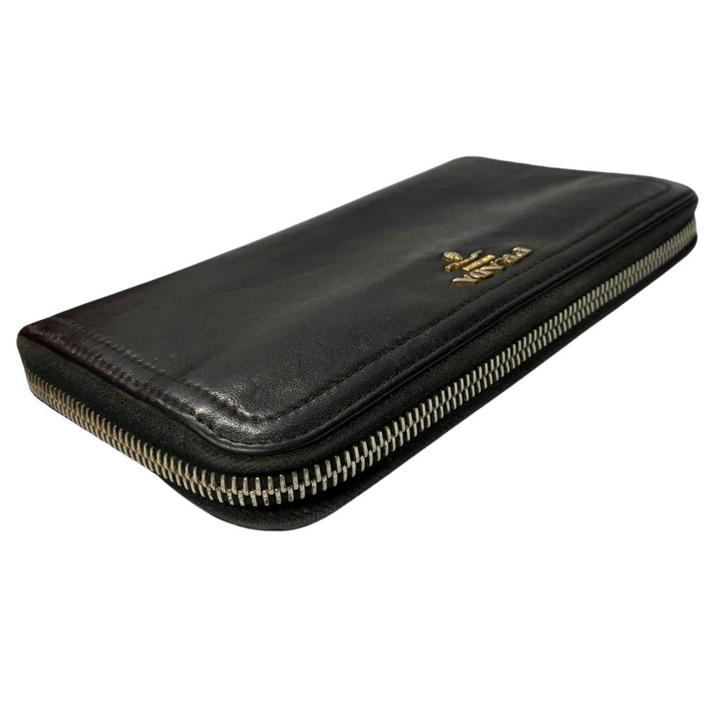 Prada 1M0506 Bi Color Zip Around Wallet