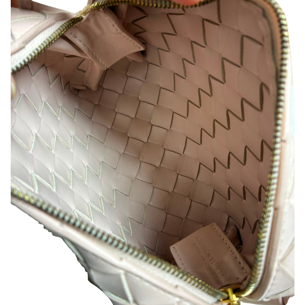Bottega Veneta Intrecciato Mini Loop Camera Bag Leather Pink