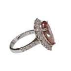 18KWG Pink Lab Grown Diamond Ladys Ring 6.42GM
