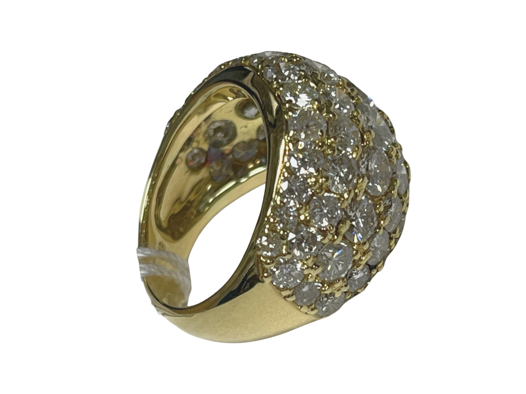 18K Yellow Gold Natural Round Diamond Ring 10.8G Size 13.5
