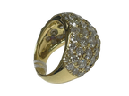 18K Yellow Gold Natural Round Diamond Ring 10.8G Size 13.5