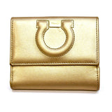 Salvatore Ferragamo Gold Leather Bifold Wallet