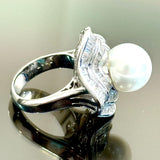 PT900 Natural South Sea Pearl Ring