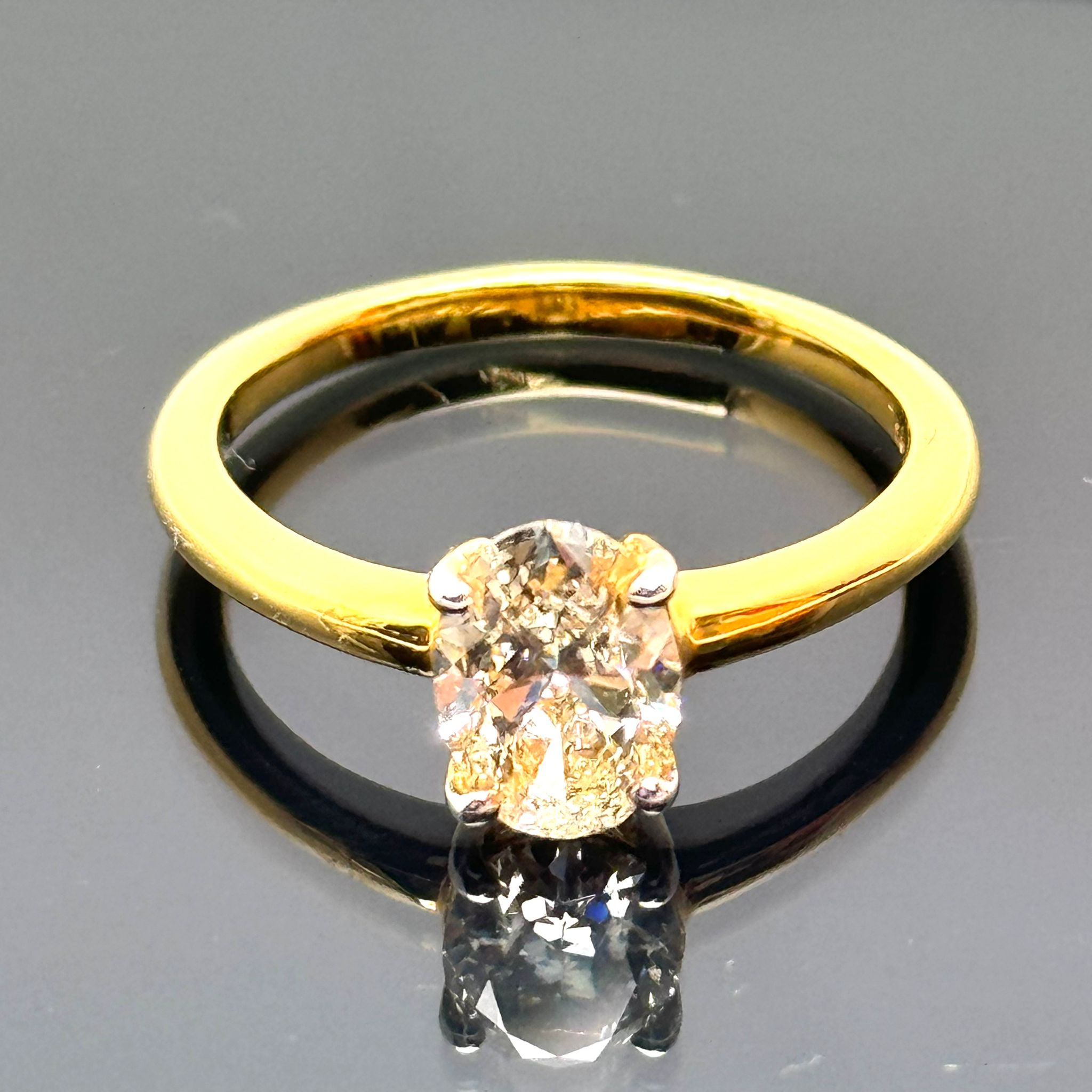 18K Yellow Gold Lady's Ring /OD1=1.09/OVAL/3.21GM Main image