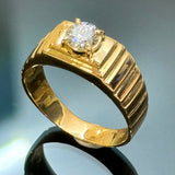 750 Yellow Gold Solitaire Diamond Ring