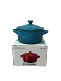 Le Creuset Stoneware Mini Round Cocotte With Flower Lid, 8oz, Caribbean