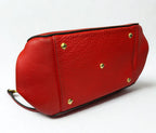 MCM Red Pebbled Leather 2 Way Satchel Shoulder Bag