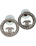 Chanel Crystal CC Circle Stud Earring