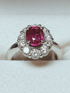 PT900 Ruby With Diamonds Ring 8.7GM
