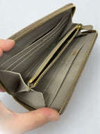 Prada Saffiano Metal Long Zip Around Wallet 1M0506 Grey