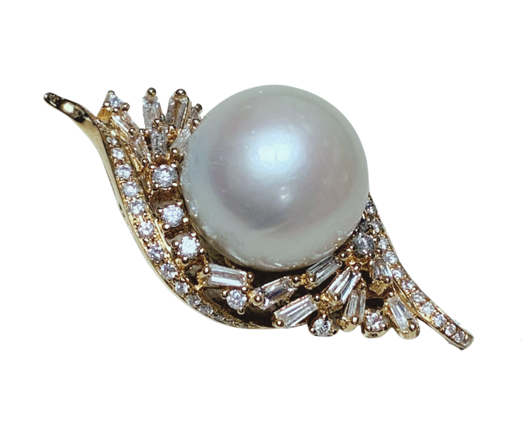 750YG South Sea Pearl And Diamond Pendant 7.5GM