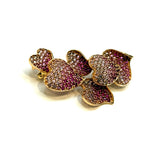 18KRG/YG Pink Sapphire Brooch