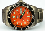 Seiko 5 Sports Sea Urchin SNZF19 Automatic Watch Orange Dial Black Bezel