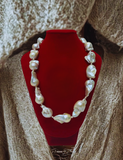 Natural Odd Shape Baroque White Pearl Necklace