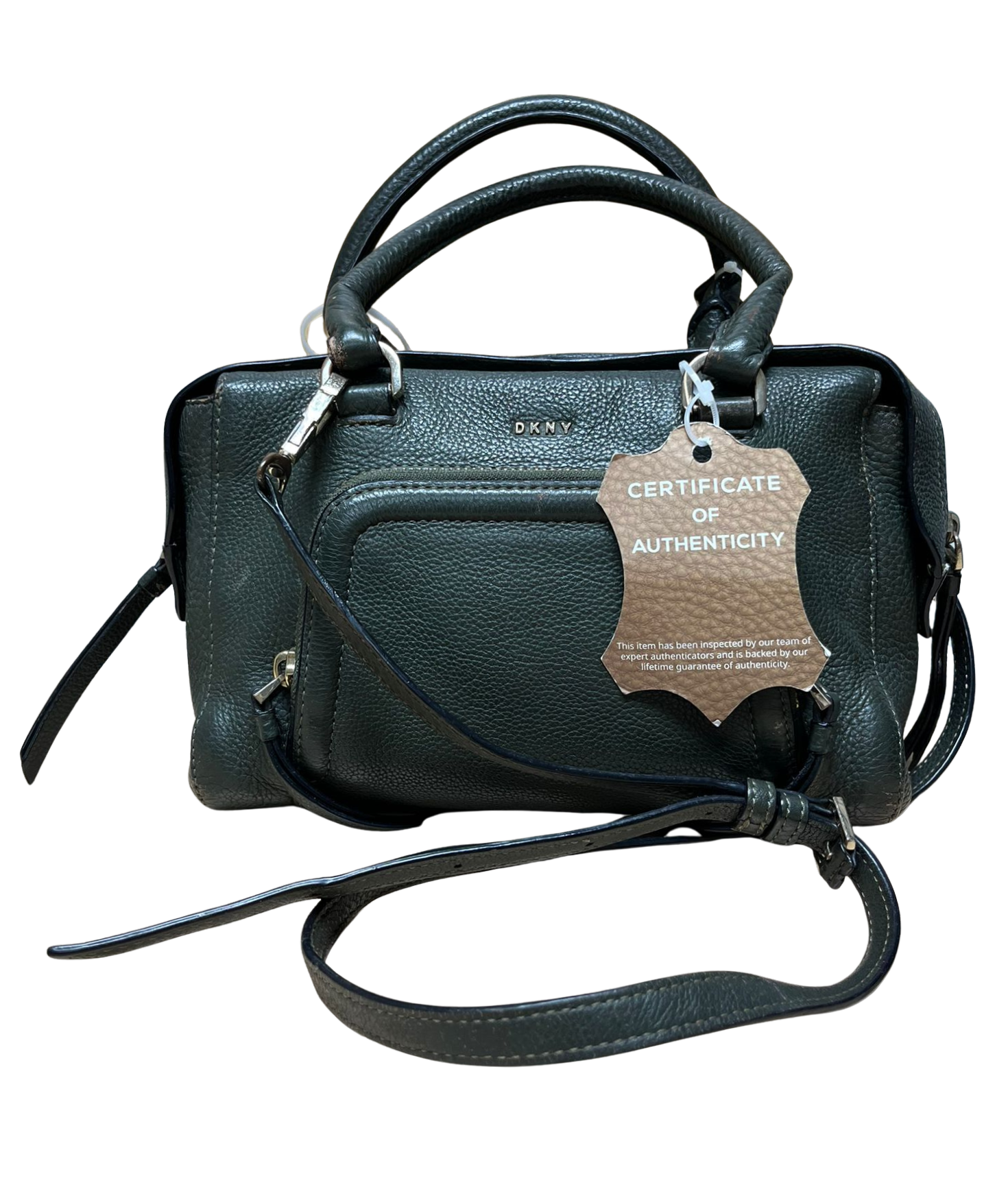 DKNY Leather Satchel Green Main image