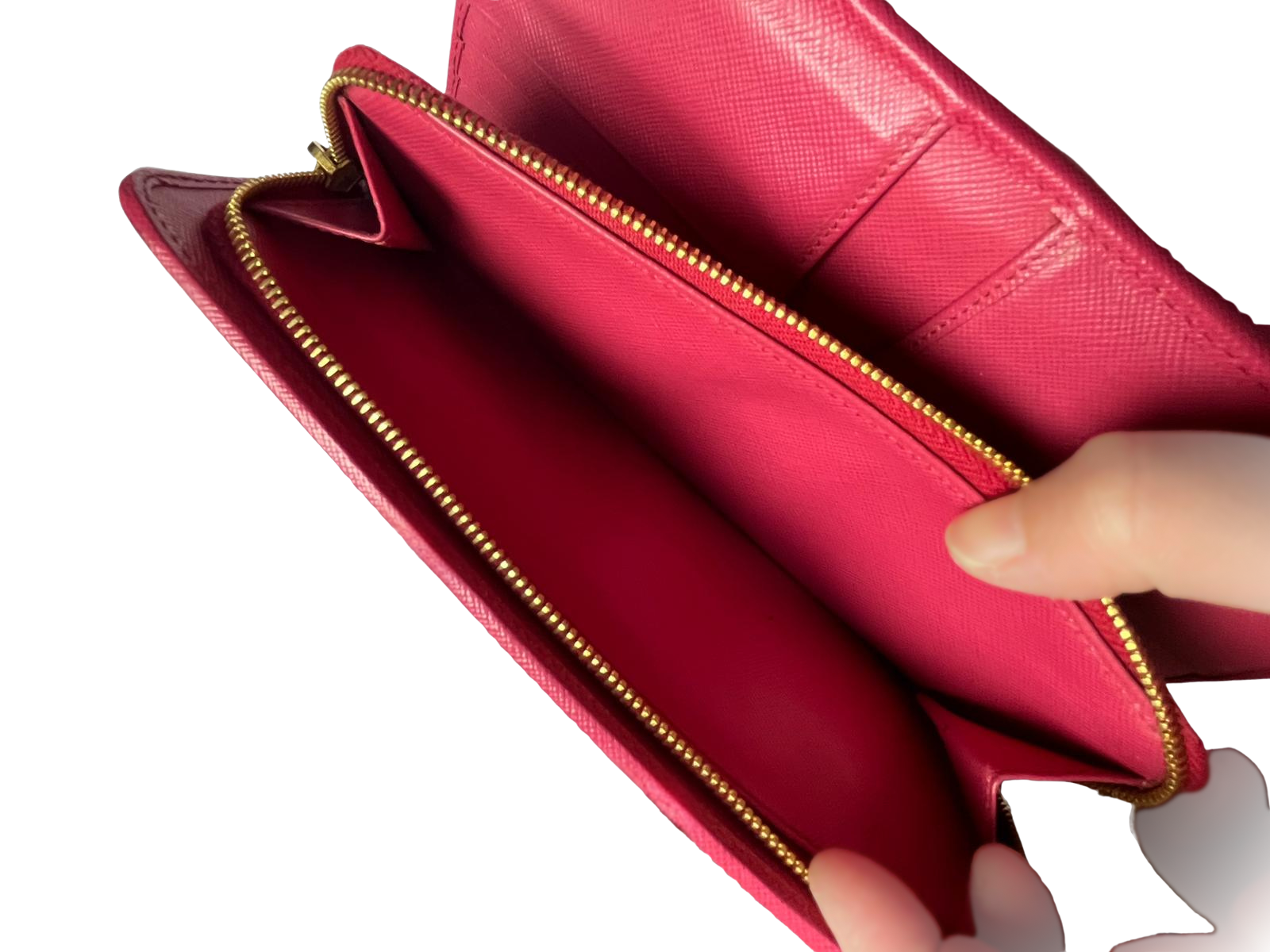 Prada Check Saffiano Leather Wallet Pink