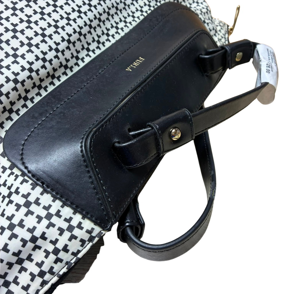 Printed Nylon Large Divided Satchel Tote