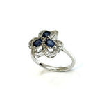 750WG Blue Sapphire & Diamond Ring