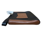 Coach Morgan F64848 Clutch Wristlet Black Saddle Brown Leather