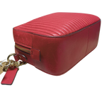 Coach Camera Red Quilted Leather  Bag