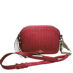Coach Camera Red Quilted Leather  Bag