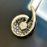 18KWG Diamond And Black Diamonds Necklace