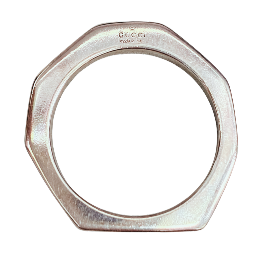 Gucci 925 Sterling Silver Octagonal Ring 6.7G