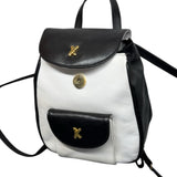 Paloma Picasso Leather Black and White Small Back Pack
