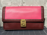 Coach Hutton Clutch In Colorblock Refined Calf Leather