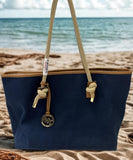 Michael Kors Large Marina Blue Canvas Tote
