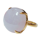 K18 Yellow Gold Lavender Jade Cabochon 42.05CT 16.09G Size 15