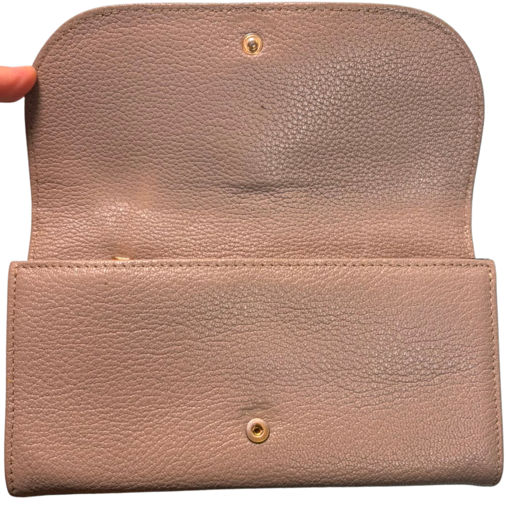 See By Chloe Hana Long Wallet Pebbled Leather Signature Braided O Ring And Dangling Key Charms