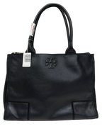 Tory Burch Large Double Zip Tote Black CanvasLeather Bag