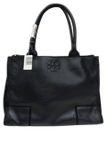 Tory Burch Large Double Zip Tote Black CanvasLeather Bag