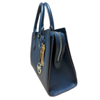 Michael Kors Sheila Medium Center Zip Satchel Crossbody Bag Navy