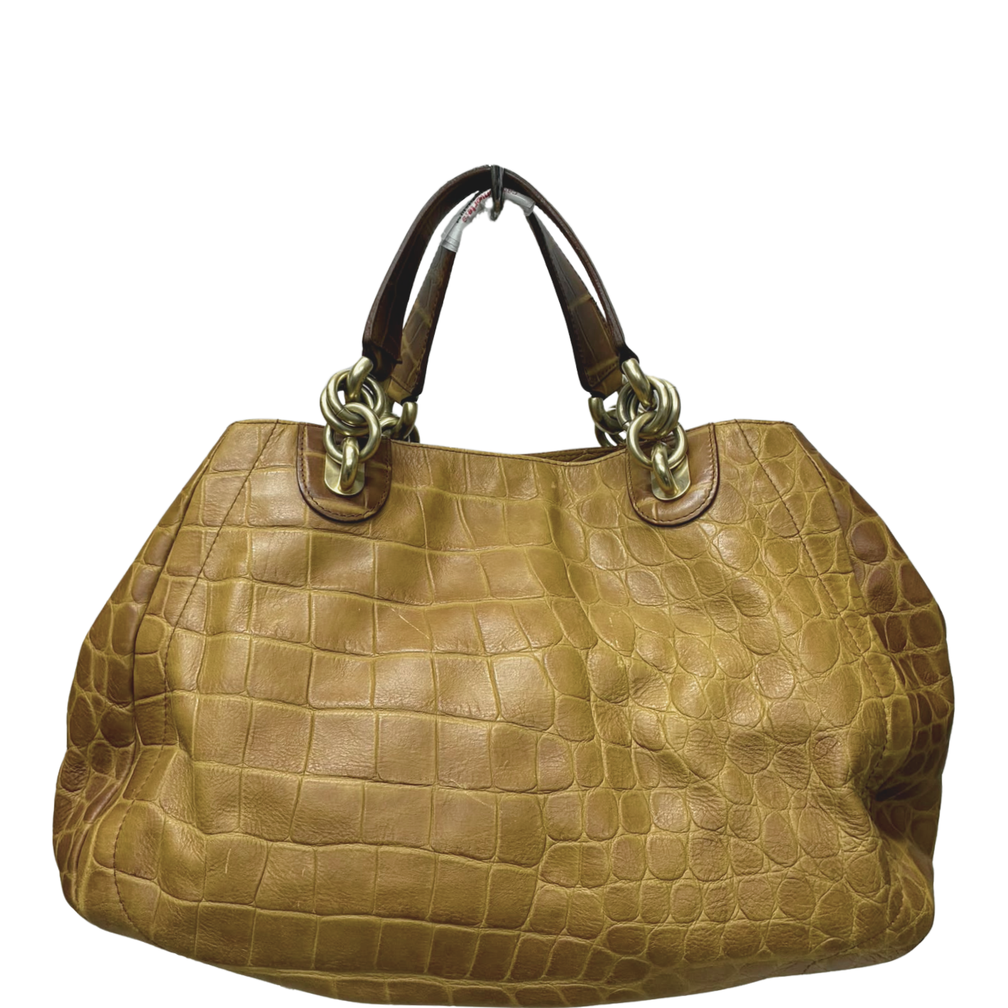 FURLA CrocEmbossed Camel Colored Leather Bag Secondary image