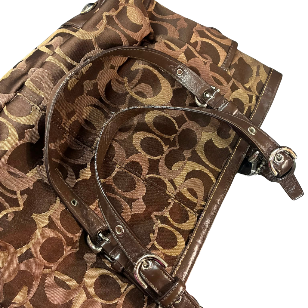 Coach E0932 F13762 Mahogany Signature C Pleated Gallery Tote