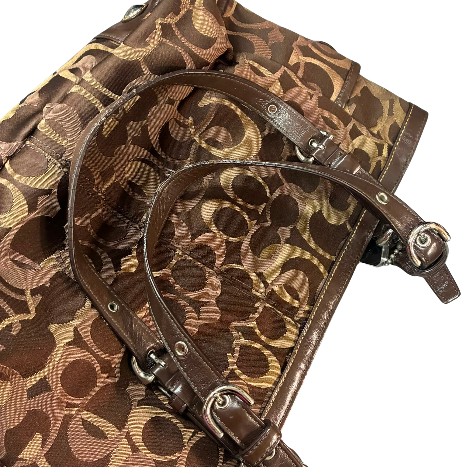 Coach E0932 F13762 Mahogany Signature C Pleated Gallery Tote