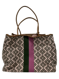 Kate Spade Flower Jacquard Stripe Everything Large Tote Bag Pink Multi