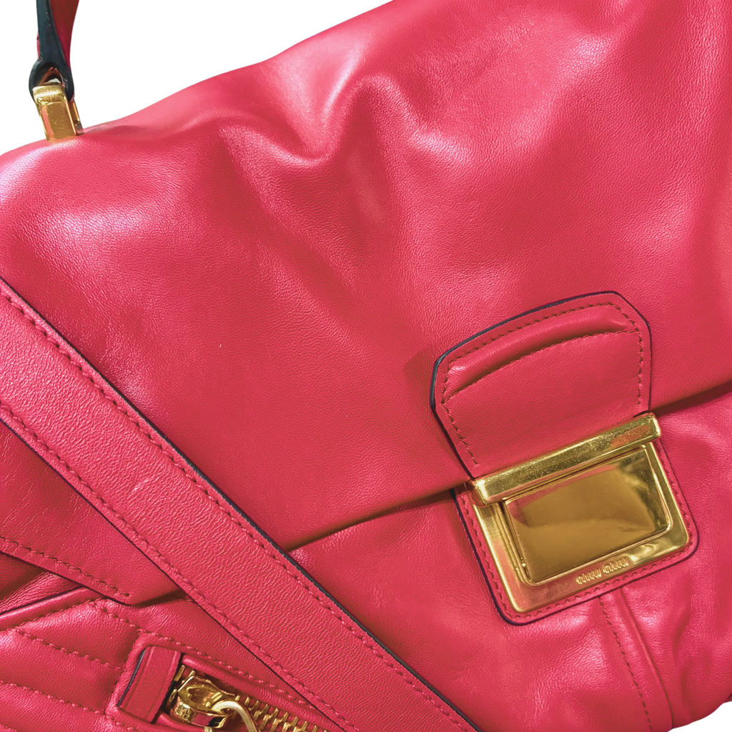 MIU MIU Quilted Nappa Leather Biker Tote
