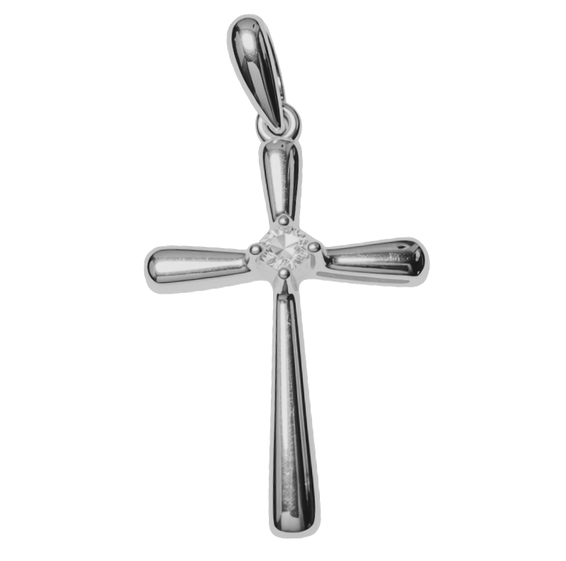 750WG Cross Pendant With Diamond 0.9GM Main image