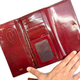 Cartier "Happy Birthday" Wine Red Trifold Wallet