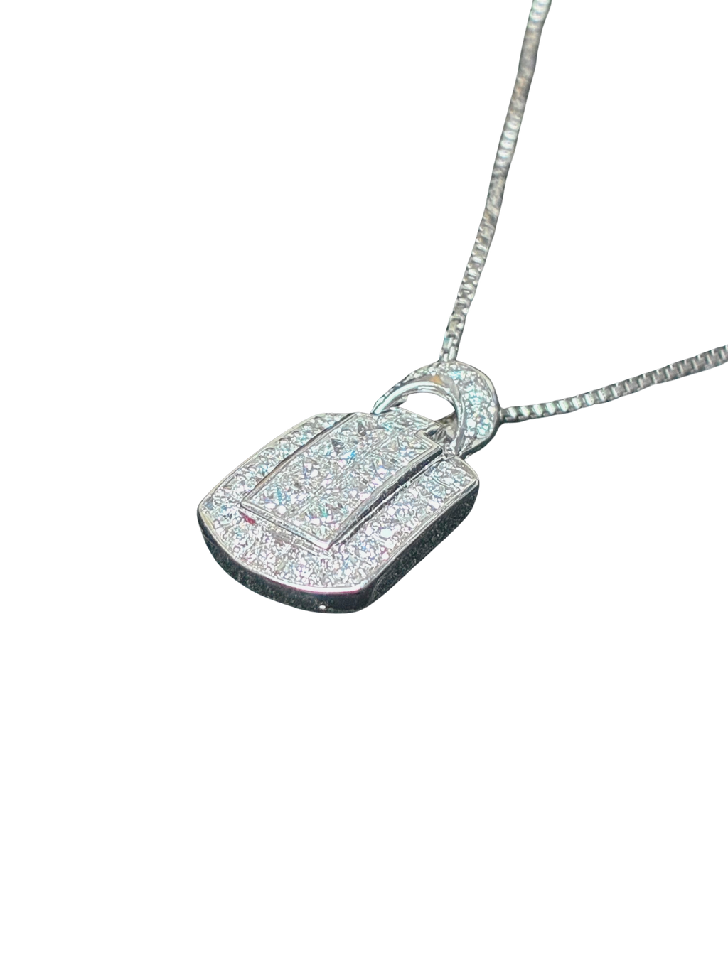 Platinum 900 Diamond Pendant Necklace