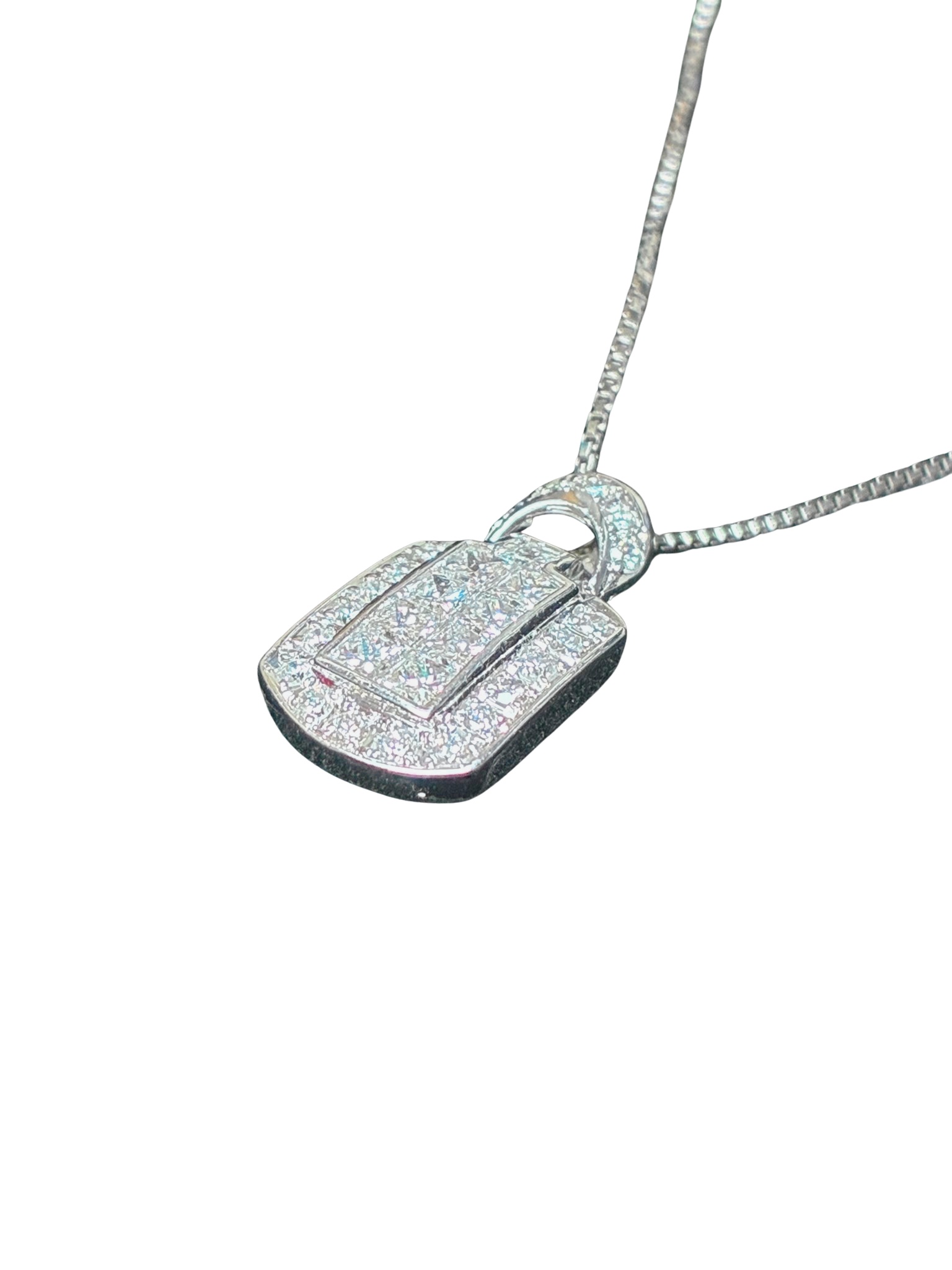 Platinum 900 Diamond Pendant Necklace