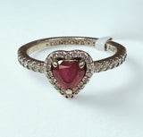 Pandora Elevated Red Heart Ring