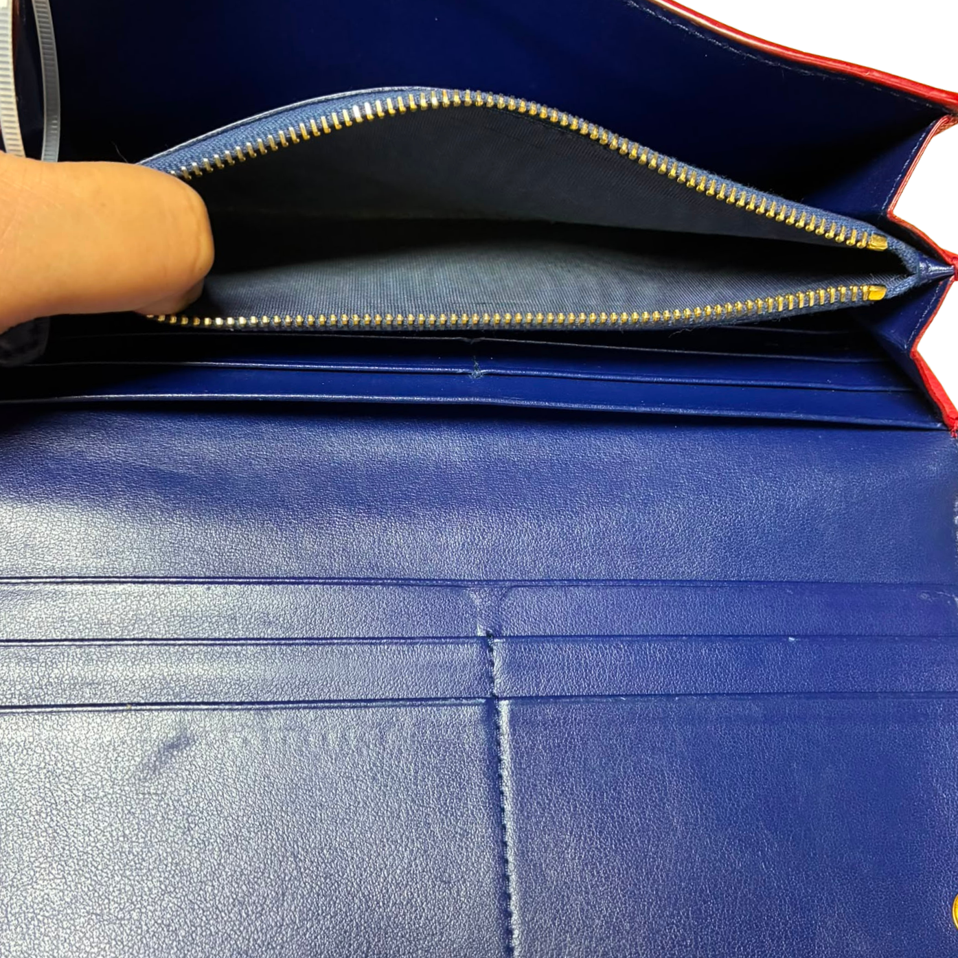 Prada Vitello Grain BiColor Continental Long Wallet